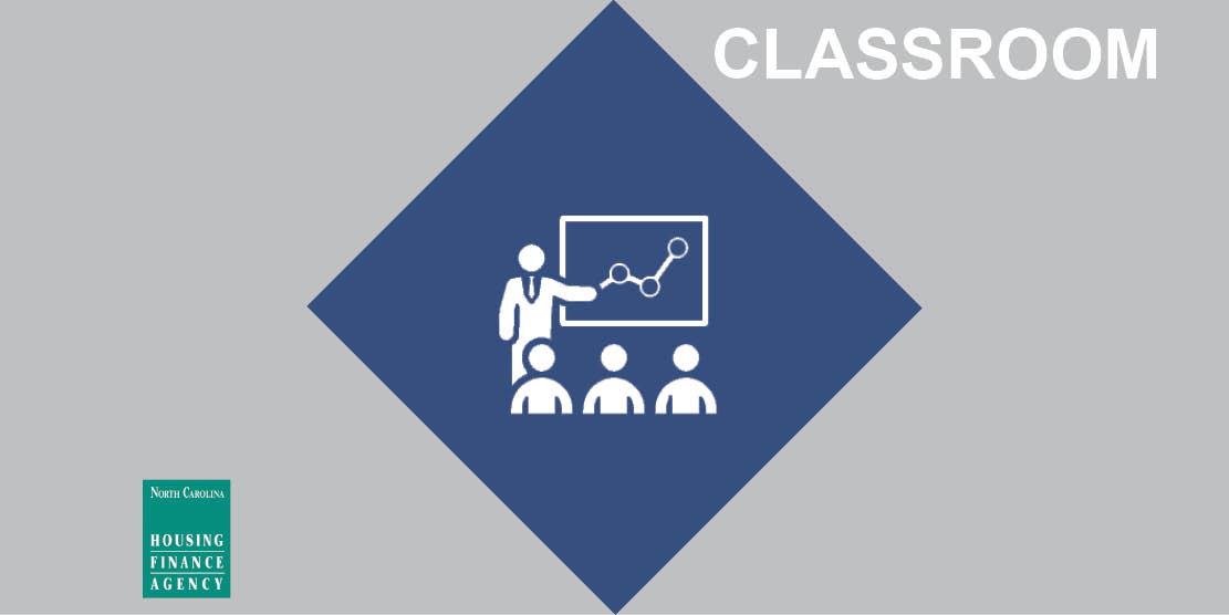 blue diamond with classroom graphic in center