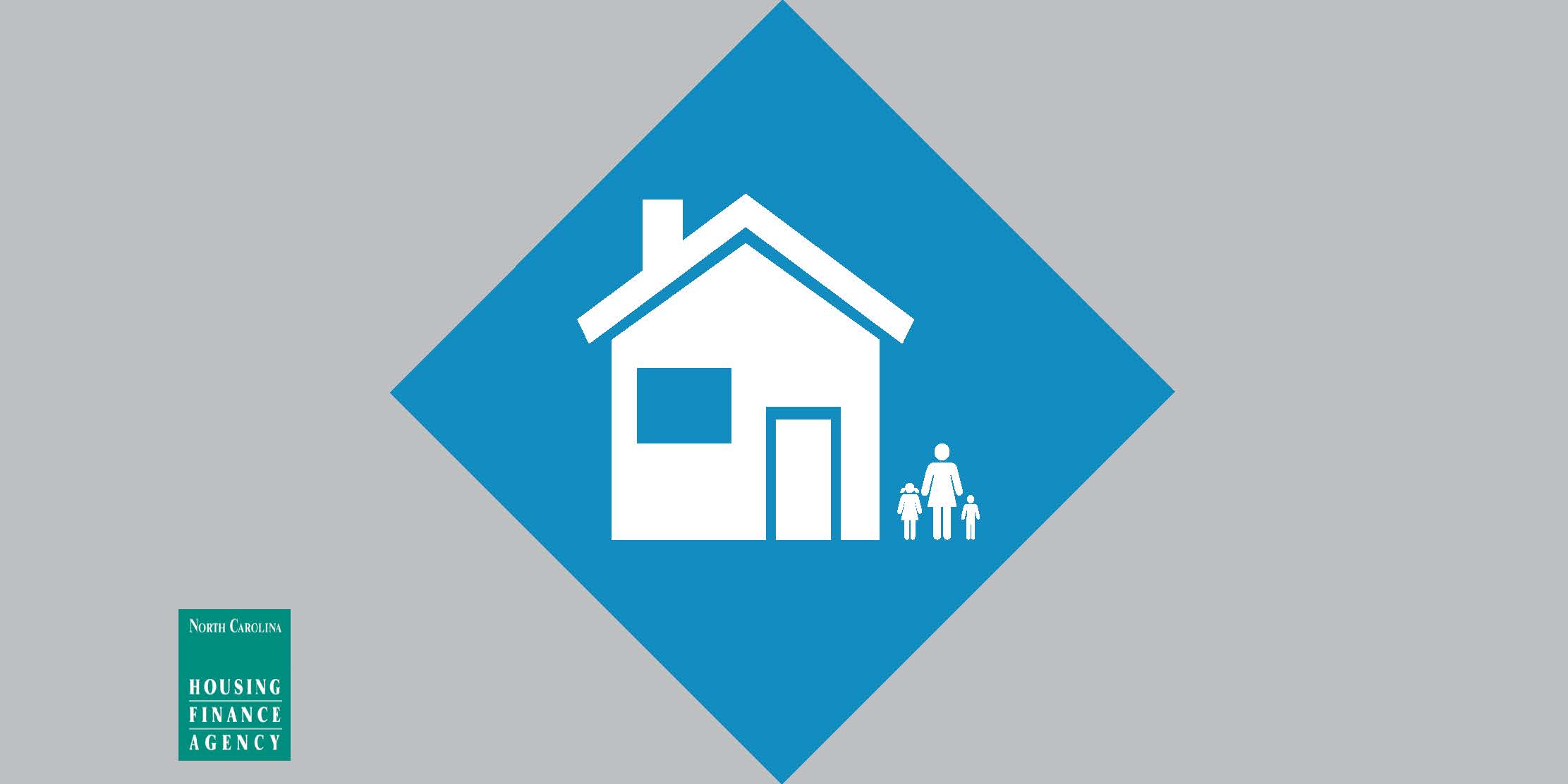 blue diamond graphic with white house