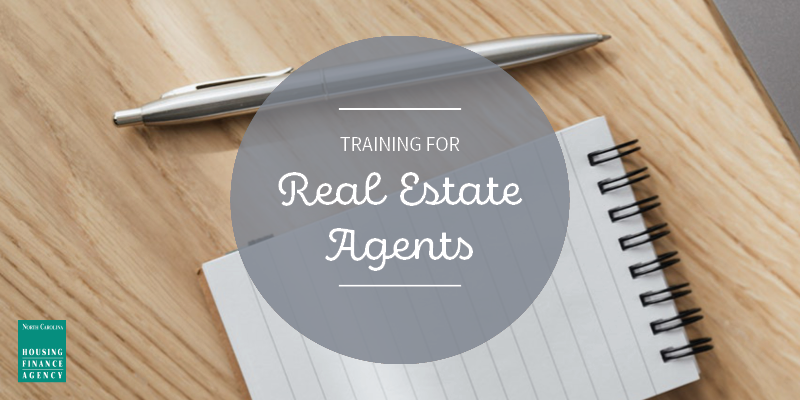 Graphic that says training for real estate agents on it