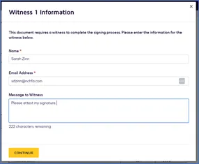 Type the name and email for the person that will be attesting the CAO's signature in this box