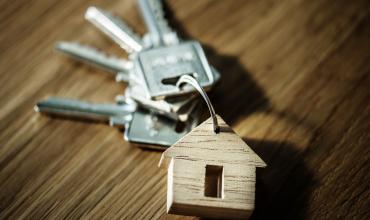 keys on a house shaped keychain