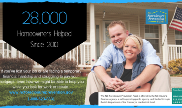 Statewide Effort Prevents More Than 28,000 Foreclosures a family sitting on their porch with a flag behind them