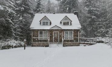 A house covered in snow