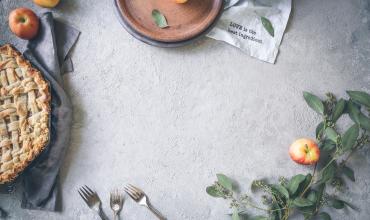 pie and plates on a table