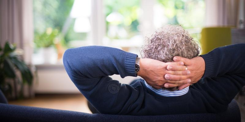 A man sitting on a couch