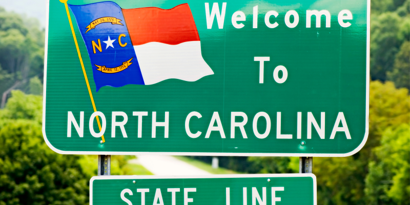 Welcome to North Carolina State Line Sign
